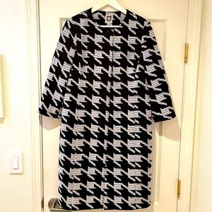 Anne Klein Houndstooth Dress Coat